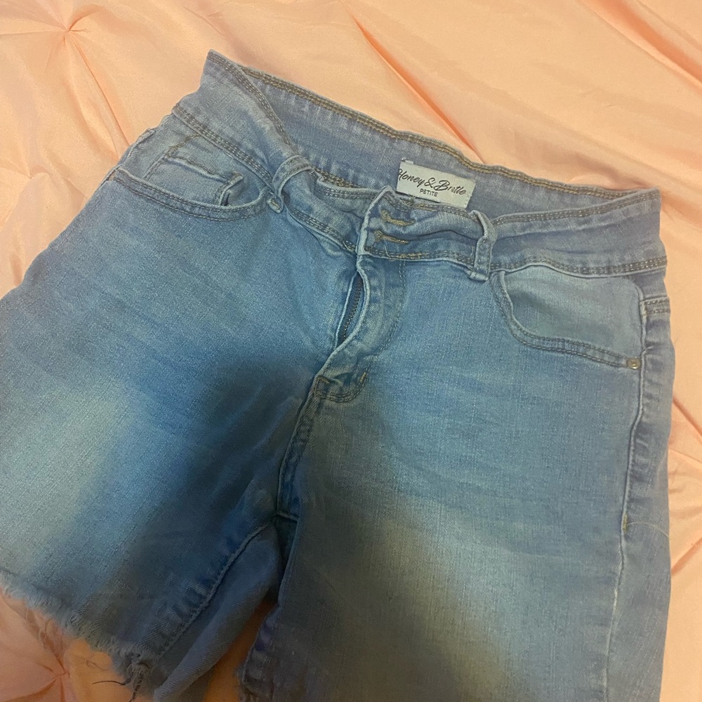 Women's Faded Blue Denim Shorts